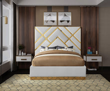 Load image into Gallery viewer, Vector White Faux Leather Queen Bed
