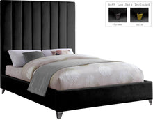 Load image into Gallery viewer, Via Black Velvet Queen Bed
