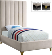 Load image into Gallery viewer, Via Cream Velvet Twin Bed
