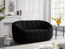 Load image into Gallery viewer, Elijah Black Velvet Loveseat
