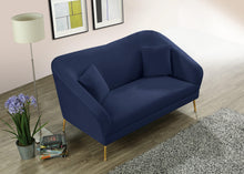 Load image into Gallery viewer, Hermosa Navy Velvet Loveseat
