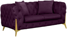 Load image into Gallery viewer, Kingdom Purple Velvet Loveseat image
