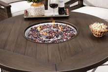Load image into Gallery viewer, Paradise Trail Paradise Trail Fire Pit Table with 4 Nuvella Swivel Lounge Chairs
