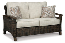 Load image into Gallery viewer, Paradise Trail Outdoor Loveseat, Lounge Chairs and Fire Pit Table
