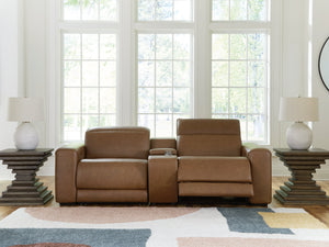 Magic Man Power Reclining Sectional Loveseat with Console