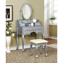 Load image into Gallery viewer, Harriet Silver Vanity w/ Stool
