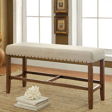 Load image into Gallery viewer, SANIA Rustic Oak Counter Ht. Bench image
