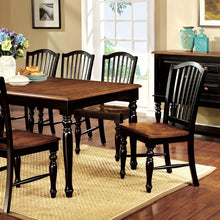 Load image into Gallery viewer, MAYVILLE Black/Antique Oak Dining Table w/ 1x18 Leaf image
