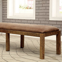 Load image into Gallery viewer, GIANNA Rustic Pine Fabric Bench image
