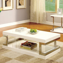 Load image into Gallery viewer, MEDA White/Chrome Coffee Table, White image
