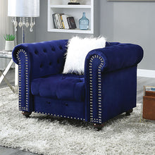 Load image into Gallery viewer, Giacomo Chair Black &amp; Blue
