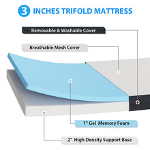 Load image into Gallery viewer, Hollyhock 3" Twin Tri-Fold Memory Foam Topper
