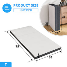Load image into Gallery viewer, Hollyhock 3" Twin Tri-Fold Memory Foam Topper
