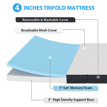 Load image into Gallery viewer, Hollyhock 4" Twin Tri-Fold Memory Foam Topper
