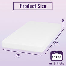 Load image into Gallery viewer, Nasturtium 8&quot; Twin Bamboo Charcoal Infused Memory Foam
