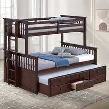Load image into Gallery viewer, University Twin/Full Bunk Bed Grey, Walnut, &amp; White
