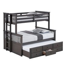 Load image into Gallery viewer, University Twin/Full Bunk Bed Grey, Walnut, &amp; White
