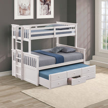 Load image into Gallery viewer, University Twin/Full Bunk Bed Grey, Walnut, &amp; White
