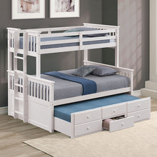 Load image into Gallery viewer, University Twin/Full Bunk Bed Grey, Walnut, &amp; White
