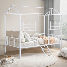 Load image into Gallery viewer, Rhonda Twin Loft Bed White, Silver, &amp; Black
