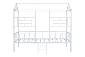 Rhonda Twin Loft Bed White, Silver, & Black