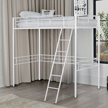 Load image into Gallery viewer, Myles Twin Loft Bed White, Silver &amp; Black
