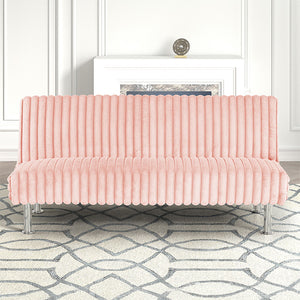Hinwil Futon Sofa Bed Pink, Beige Grey, & Black
