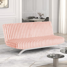 Load image into Gallery viewer, Villeneuve Futon Sofa Bed Black, Pink, &amp; Grey
