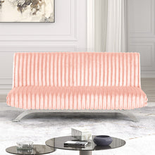 Load image into Gallery viewer, Villeneuve Futon Sofa Bed Black, Pink, &amp; Grey
