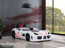 Load image into Gallery viewer, Trackster Bed White, Red,, Black, &amp; Blue
