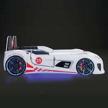 Load image into Gallery viewer, Trackster Bed White, Red,, Black, &amp; Blue
