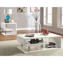 Load image into Gallery viewer, Ninove I White/Chrome End Table
