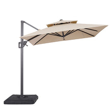 Load image into Gallery viewer, Fida 8 Ft Square Umbrella w/ Double Top + 37&quot; Large Base
