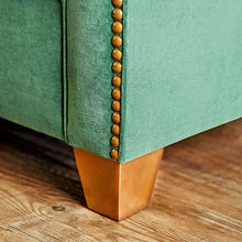 Load image into Gallery viewer, VERDANTE Emerald Green/Gold Love Seat
