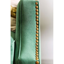 Load image into Gallery viewer, VERDANTE Emerald Green/Gold Love Seat
