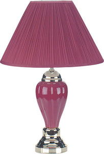 Pottery Burgundy Table Lamp