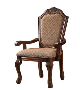 Chateau De Ville Fabric & Cherry Arm Chair