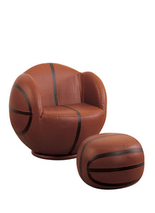 All Star Basketball: Brown & Black Chair & Ottoman (2Pc Pk)