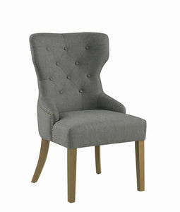 Modern Grey and Natural Tufted Dining Chair