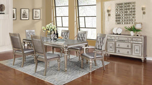 Bling Game Hollywood Glam Metallic Platinum Dining Table