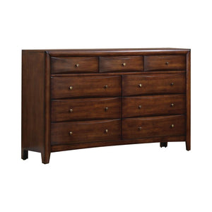 Hillary Warm Brown Nine-Drawer Dresser