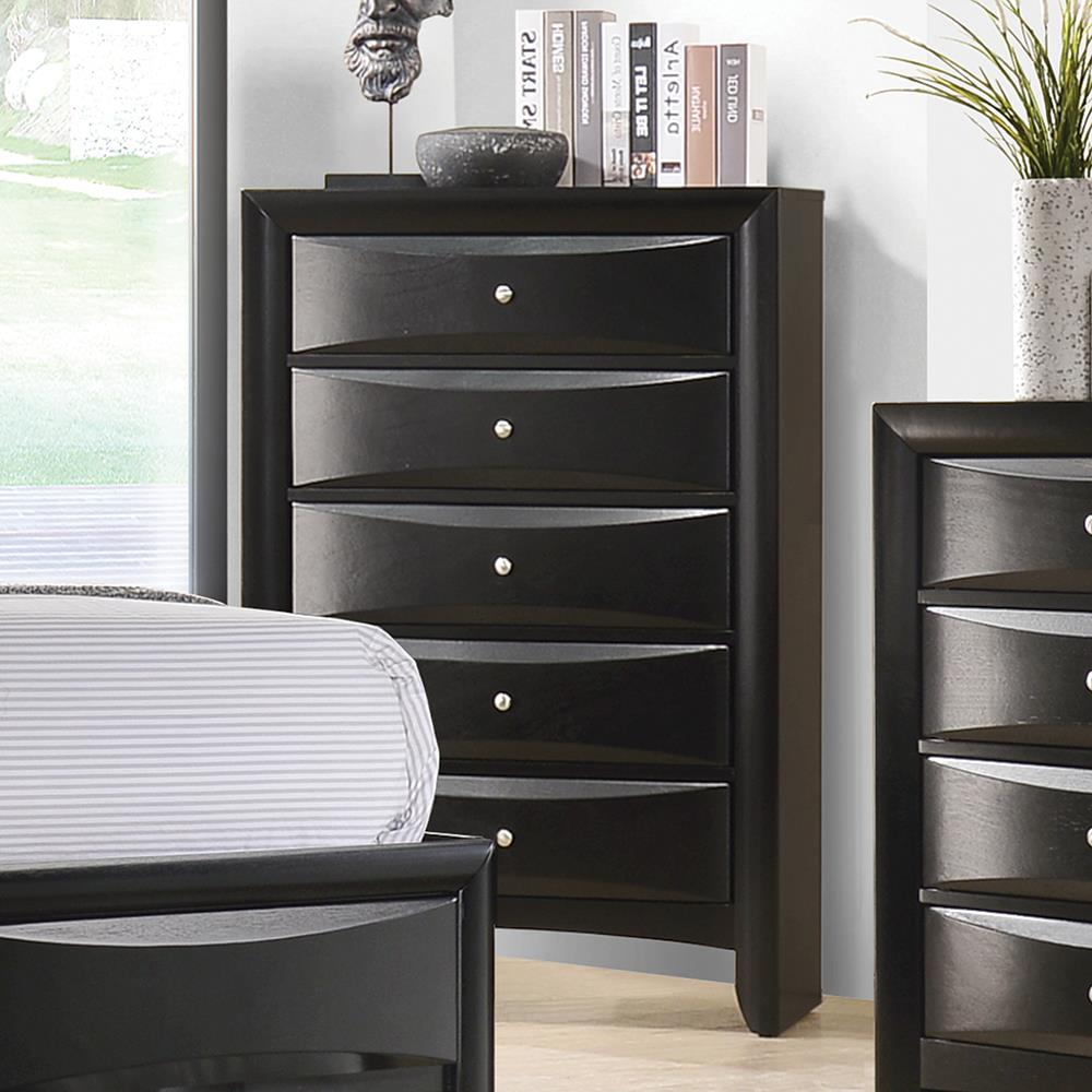 Briana Black Five-Drawer Chest