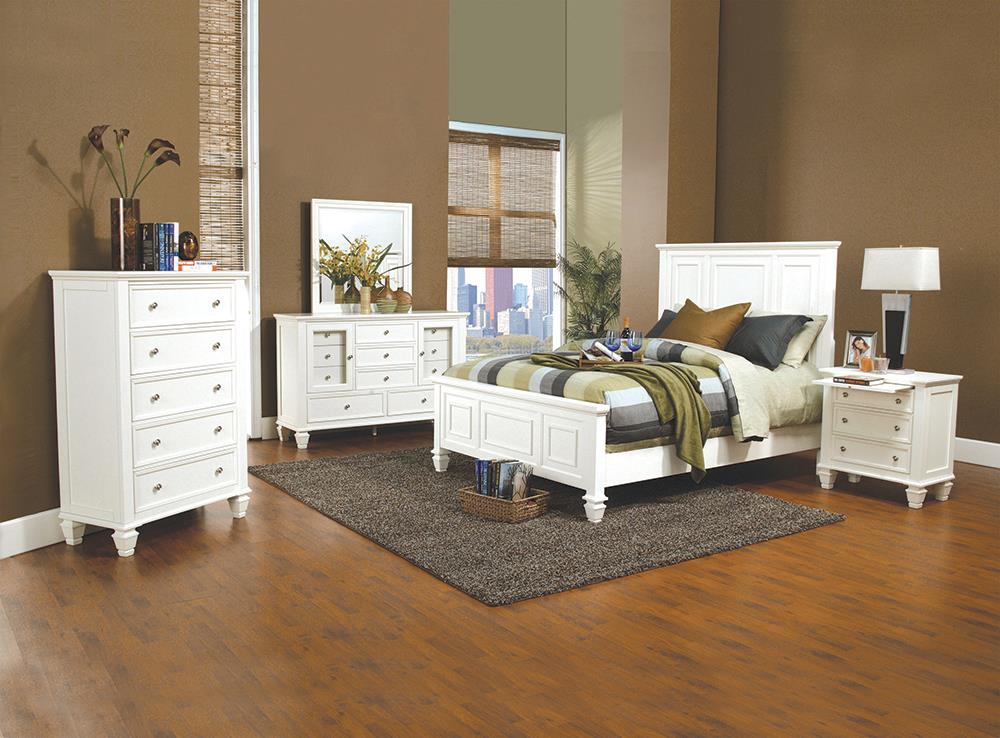 Sandy Beach White Queen Five-Piece Bedroom Set