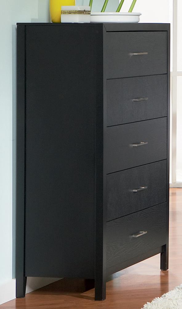 Grove Black Five-Drawer Chest