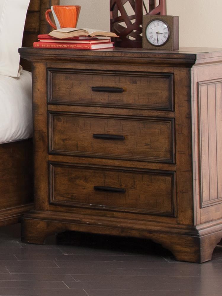 Elk Grove Rustic Three-Drawer Nightstand