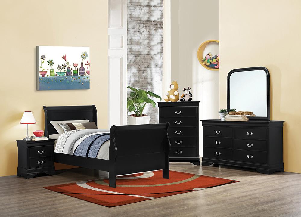 Louis Philippe Traditional Black Twin Five-Piece Set