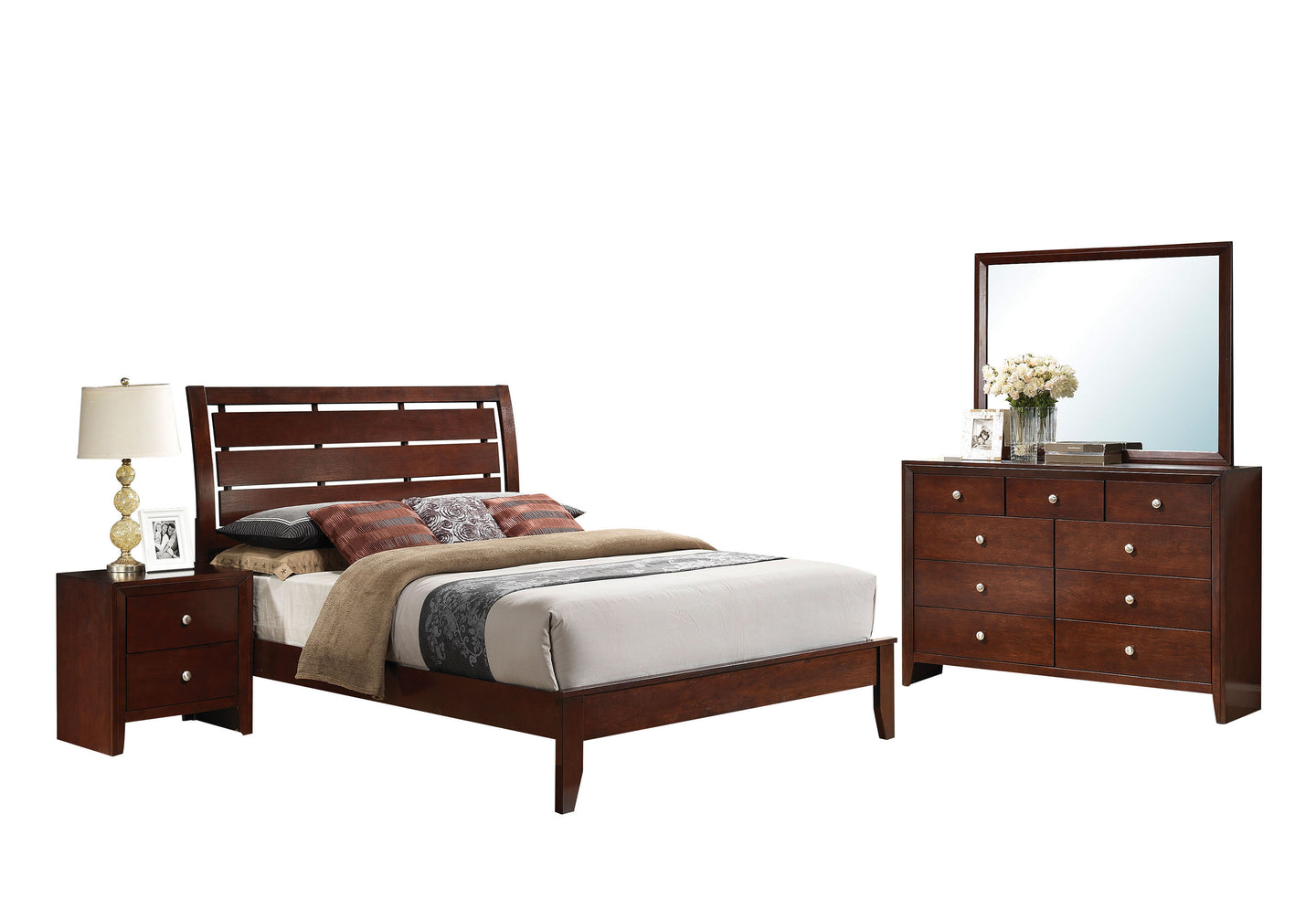 Ilana Brown Cherry Eastern King Bed