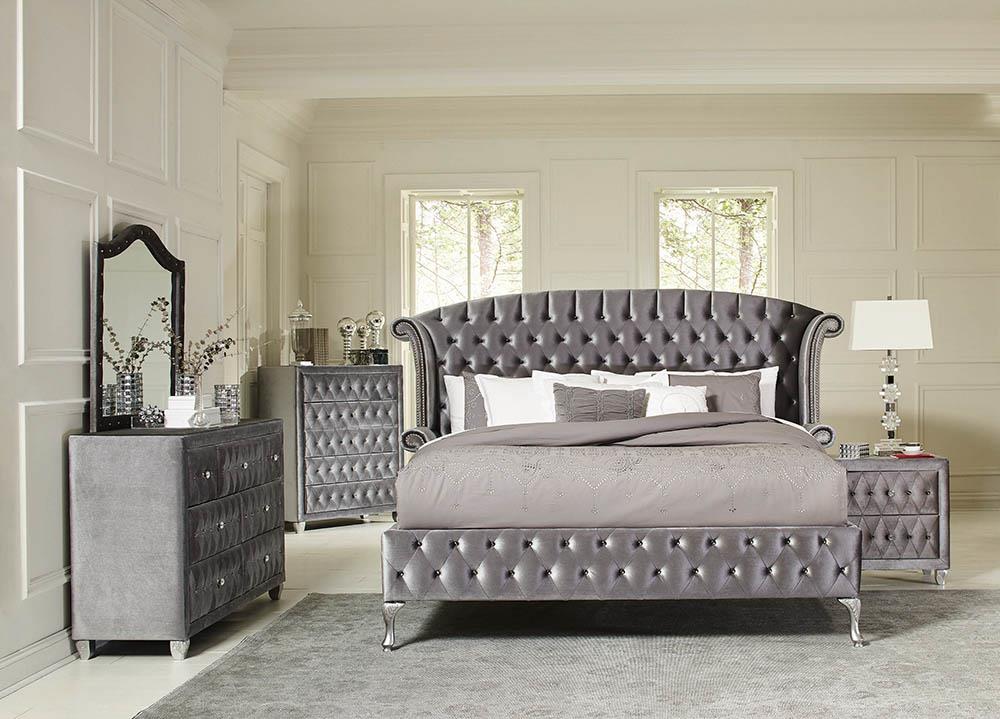 Deanna Bedroom Traditional Metallic Eastern King Bed