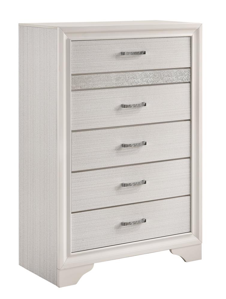 Miranda Modern Five-Drawer Chest With Hidden Jewelry Tray