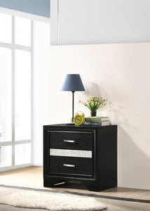 Miranda Transitional Black Nightstand